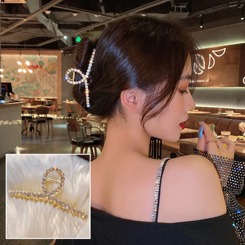 Korean Metal Geometric Hair Claws Barrettes Elegant Hair Clips Crab Hollow Out Hairpin