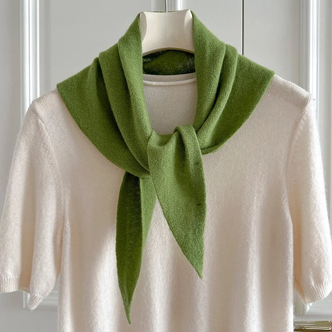 Triangle Scarf 100% Wool Triangular Scarves Women Headscarf