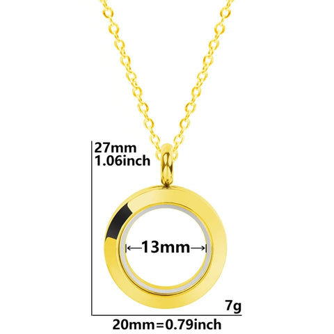 Round Living Memory Photo Relicario Locket Pendant Floating Charms Picture Necklaces