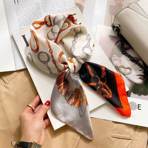 Silk Shawl Square Scarf Women Summer Hijab Wraps Neckerchief