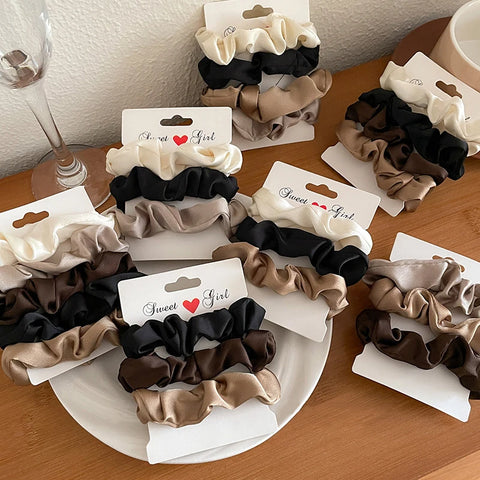 Elegant Satin Hair Scrunchies for Women Softer Than Elastic Bands Hair Rope Ponytail