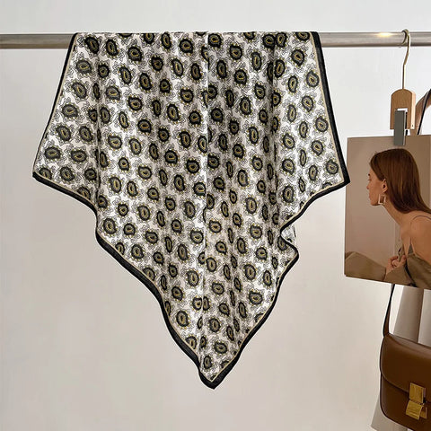 70cm Cotton Floral Print Women Bandanas Square Scarf Girls Headband Accessories