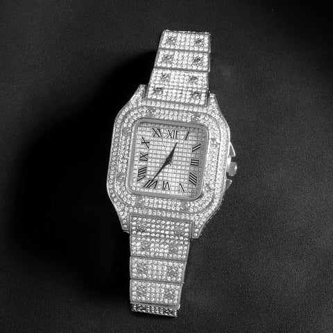 Popular Iced Out Watch Men Luxury Full Diamond Women Watches CZ Quartz Men's Watch