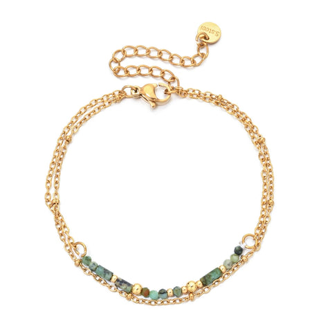 Thin Boho 18K Gold PVD Plated Stainless Steel Chain Bracelets for Women