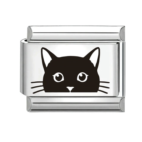 Black Engraving  Eye Jellyfish Butterfly Sun Moon Silver Charm Links