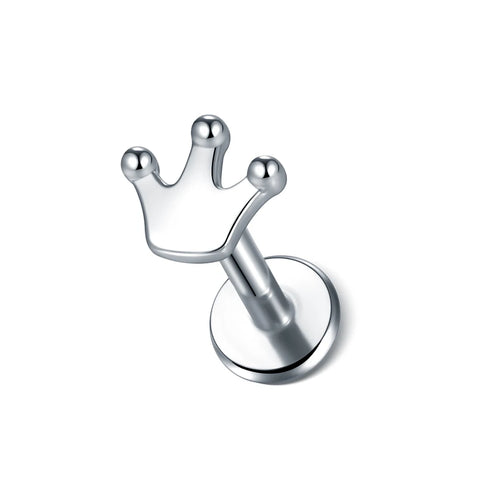 Steel Moon Lighting Labret Bar Rings Crystal Flower Tragus Cartilage Piercing