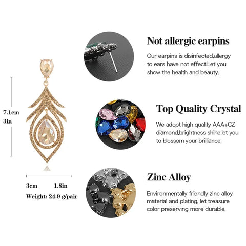 Elegant Hollow out Full Drill Crystal Women's Earrings