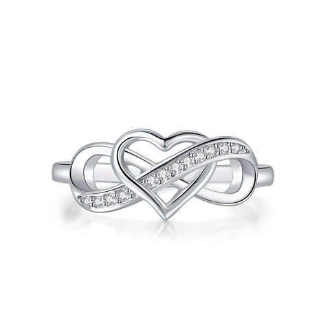 Romantic Infinity Heart Love Rings For Women Wedding Engagement Couple Rings
