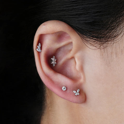 Titanium Mini Butterfly CZ Labret Tragus Cartilage Conch Forward Helix Stud