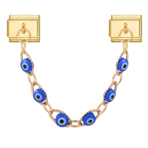 Golden Chain Heart Flowers Butterfly Charm Link