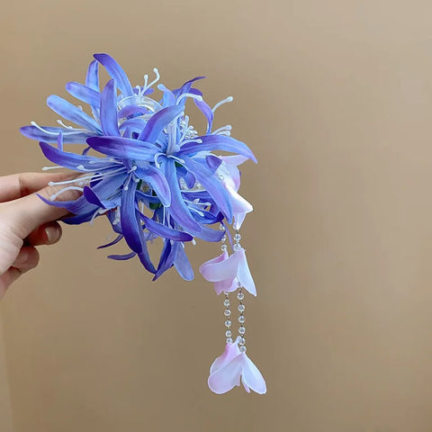 Long Tassel Shark Clip Dedicate Retro Crystal Acrylic Hairgrips