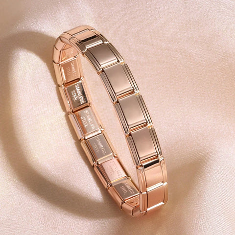 Italian Charm Stainless Steel Bracelets For Women Men 9mm Width Elastic DIY Bracelet