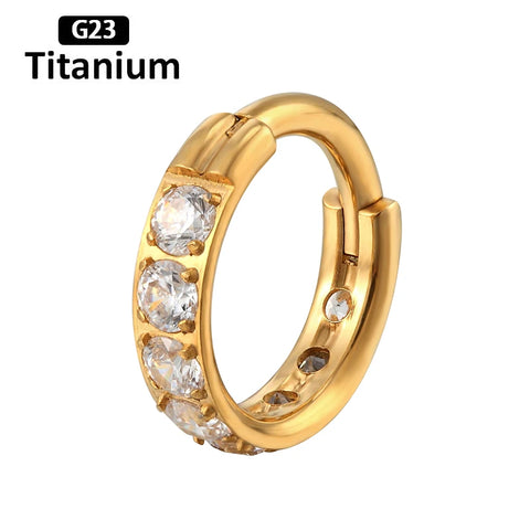 Titanium Piercing Hinged Segment Septum Hoop Nose Rings Clicker