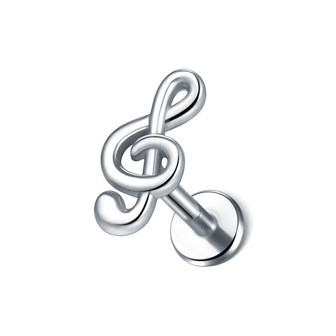 Steel Moon Lighting Labret Bar Rings Crystal Flower Tragus Cartilage Piercing