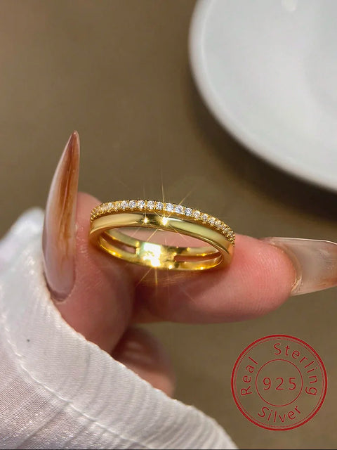 Sterling Silver Gorgeous Sparkling Classic Zircon Ring For Women Engagement Wedding