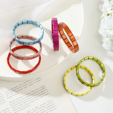 Women Men's High Quality Stainless Steel DIY 9MM Width Italian Elastic Charm Bracelet