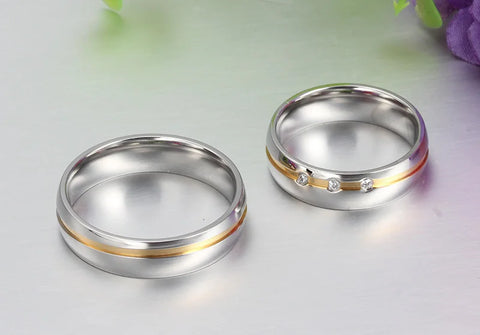 Vnox Wedding Rings for Women / Men 316l Stainless Steel Jewelry for 1 piece