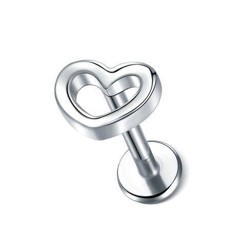 Steel Moon Lighting Labret Bar Rings Crystal Flower Tragus Cartilage Piercing