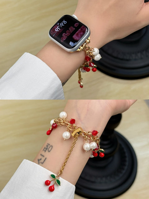 New Beads Metal Link Strap For Apple Watch Band For Women 38mm 40mm 41mm 42mm 44mm 45mm 46mm 49mm