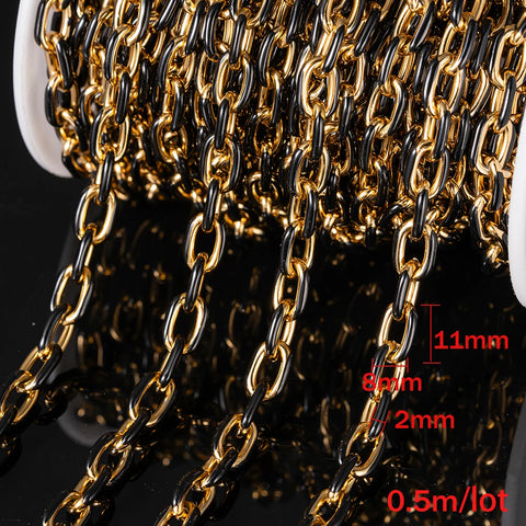 50cm Stainless Steel Colorful Enamel Chains