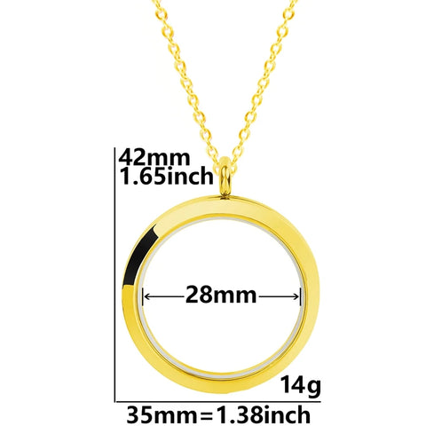 Round Living Memory Photo Relicario Locket Pendant Floating Charms Picture Necklaces