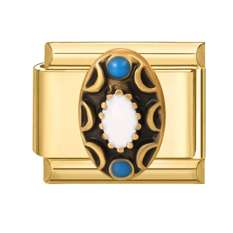 Golden Heart Butterfly Sun Flower Pearl Zircon Italian Charm Links