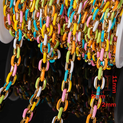 50cm Stainless Steel Colorful Enamel Chains
