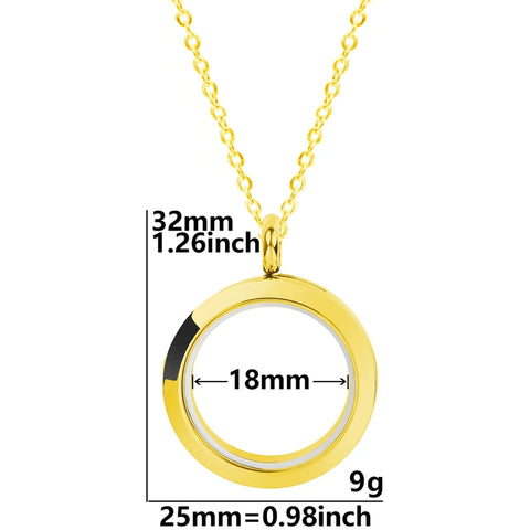 Round Living Memory Photo Relicario Locket Pendant Floating Charms Picture Necklaces