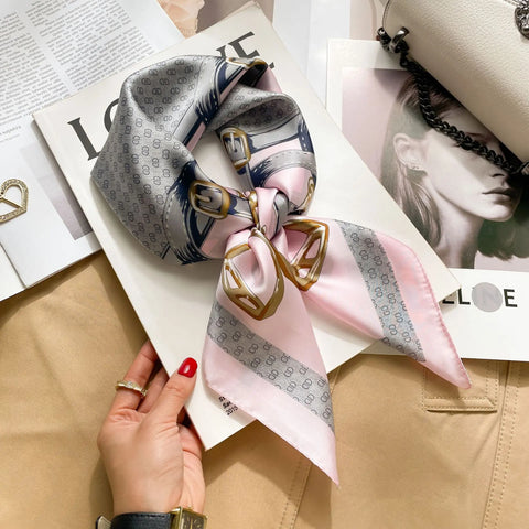 Silk Shawl Square Scarf Women Summer Hijab Wraps Neckerchief