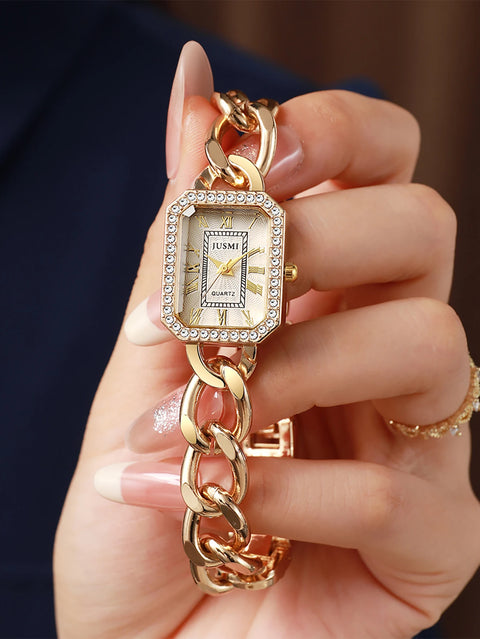 Luxury Fashionable Square Quartz Bracelet for Women's Watch for Christmas and Halloween