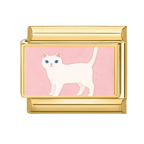 Golden Cute Lovely Cat Dogs Bow Cherry Tulip  Charm Links