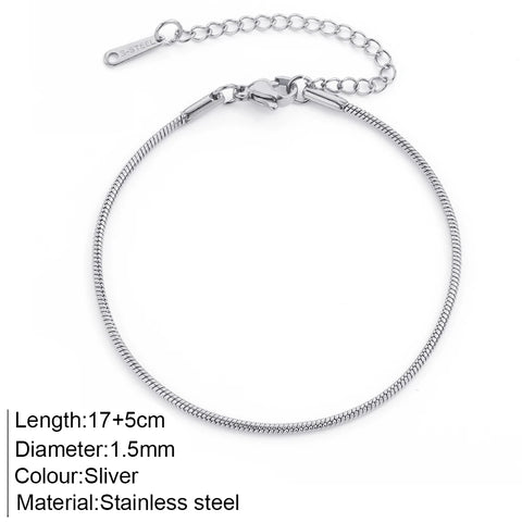 Women's High-end Stainless Steel Bracelets Box Chain Clip Bead Chain Fashion