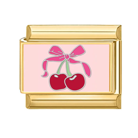 Golden Cute Lovely Cat Dogs Bow Cherry Tulip  Charm Links