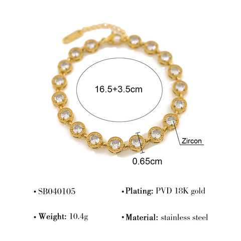 Luxury Zircon Crystal Stainless Steel Bracelets for Women