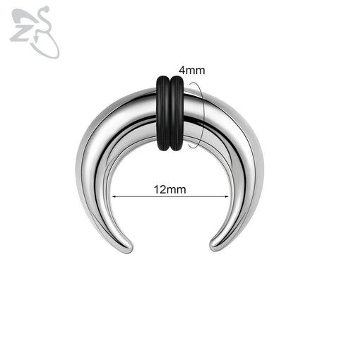 C Shape Buffalo Horn Nose Piercing Stainless Steel Pincher Septum Ring Punk
