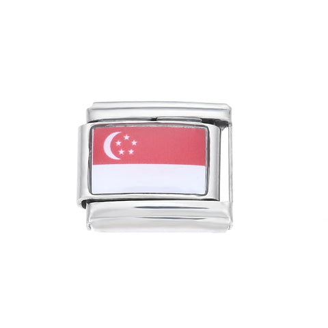 Colorful World Flag Italian Charm Links