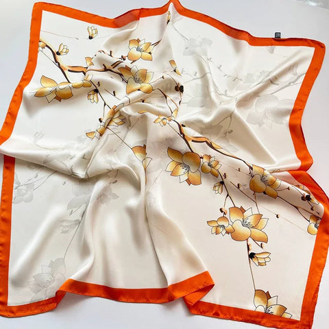 Print Silk Square Scarf Women Soft Satin Horse Hairband Neckerchief