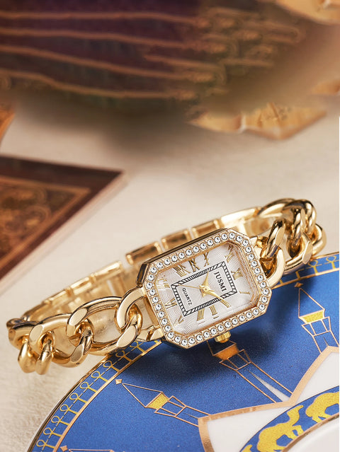 Luxury Fashionable Square Quartz Bracelet for Women's Watch for Christmas and Halloween