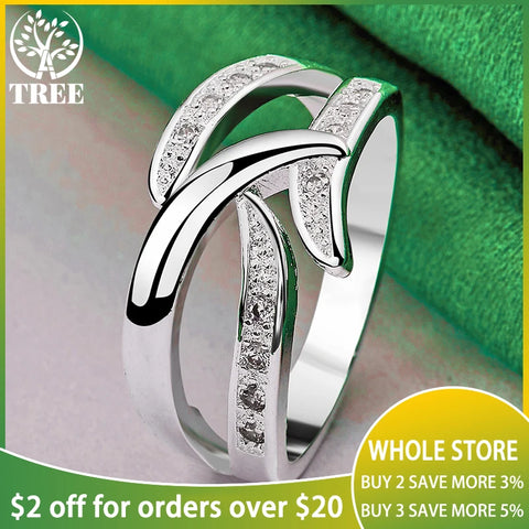 Sterling Silver Noble Shiny Elegant Zircon Ring For Women rings Fashion Party