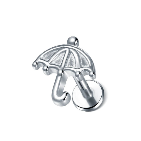 Steel Moon Lighting Labret Bar Rings Crystal Flower Tragus Cartilage Piercing