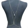 Simple Multilayer Pearl Back Chain Necklace