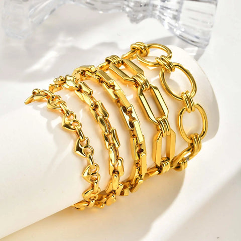 Minimalist Stainless Steel Chunky Chain Bracelet