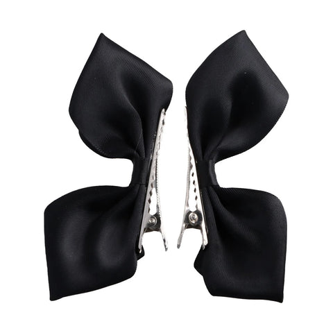 2pcs Sweet Bows Hair Clips Women White Ribbons Ponytails Clip