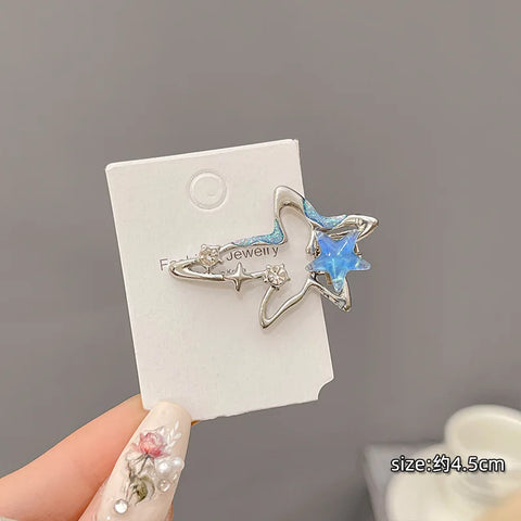 Rhinestone Moon Star Hair Clip