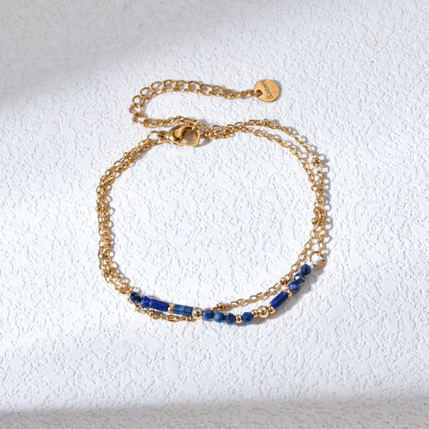 Thin Boho 18K Gold PVD Plated Stainless Steel Chain Bracelets for Women