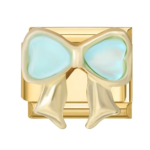 Golden Heart Butterfly Sun Flower Pearl Zircon Italian Charm Links