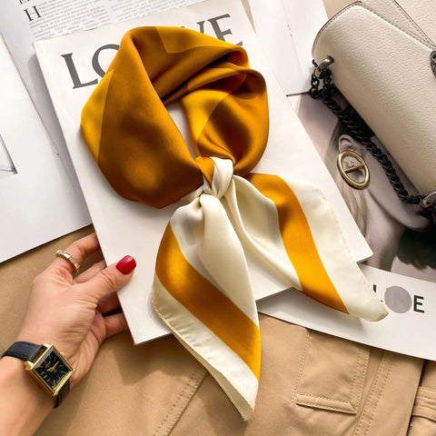 Silk Shawl Square Scarf Women Summer Hijab Wraps Neckerchief