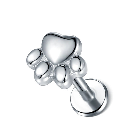 Steel Moon Lighting Labret Bar Rings Crystal Flower Tragus Cartilage Piercing