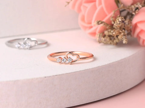 Romantic Infinity Heart Love Rings For Women Wedding Engagement Couple Rings