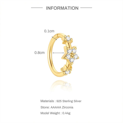 Sterling Silver Pierceing Nose Ring Simple Round Twist Rope Nose Ring Women